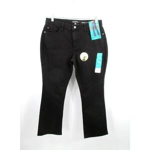 Riders by Lee Mid Rise Bootcut Jeans Women 14P Black Petite Denim Stretch NWT